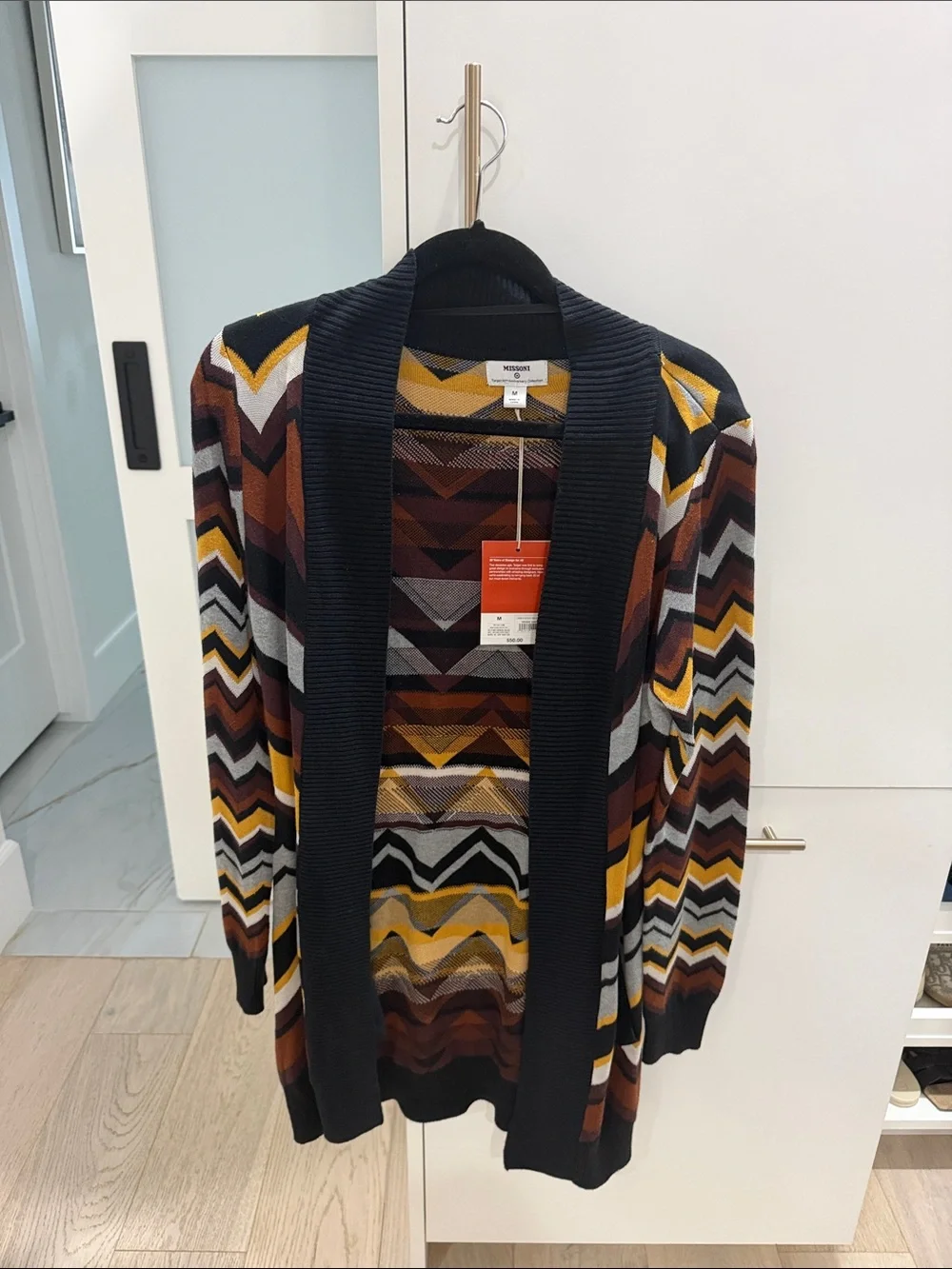 Missoni Multicolor Chevron Knit Cardigan - Black, Yellow, Brown